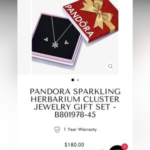 PANDORA SPARKLING HERBARIUM CLUSTER JEWELRY GIFT SET
